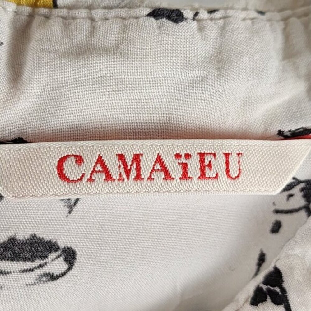 Camaieu Cats Print Button Up Romper - Picture 4 of 5